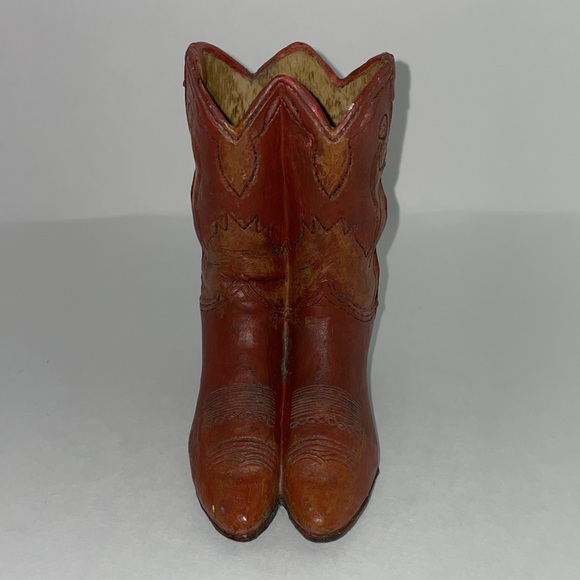 Mini Glass Ceramic Cowboy Boot Pen Holder Western Cowboy Decor - Picture 11 of 14